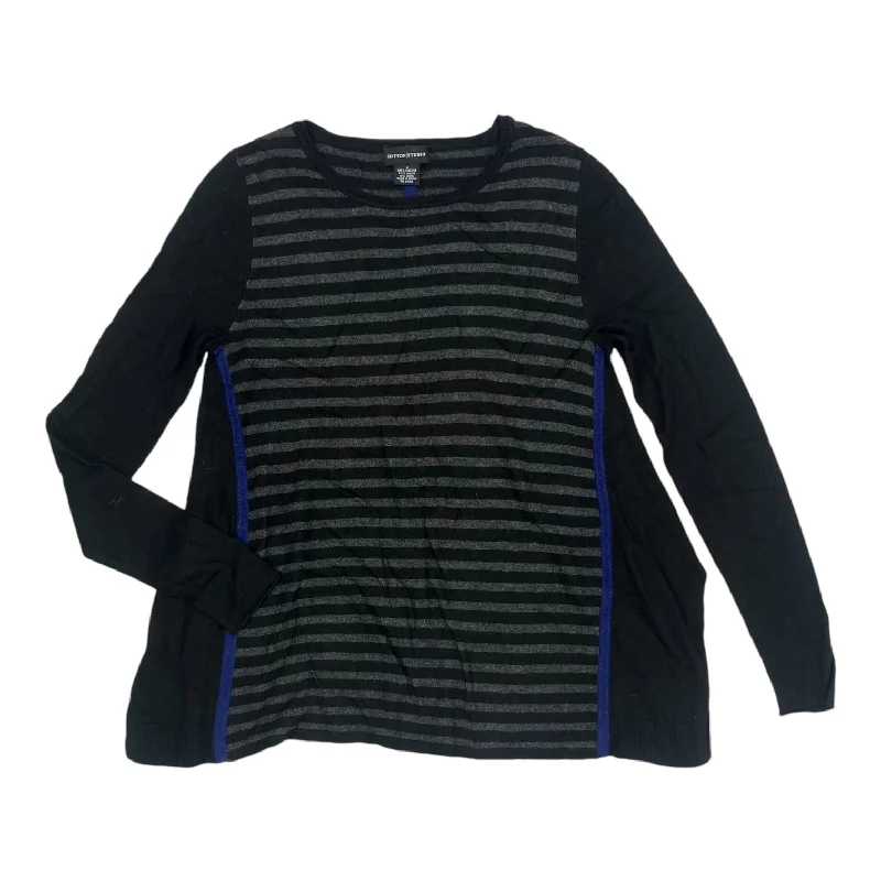 Sweater By Sutton Studio In Black & Grey, Size:M