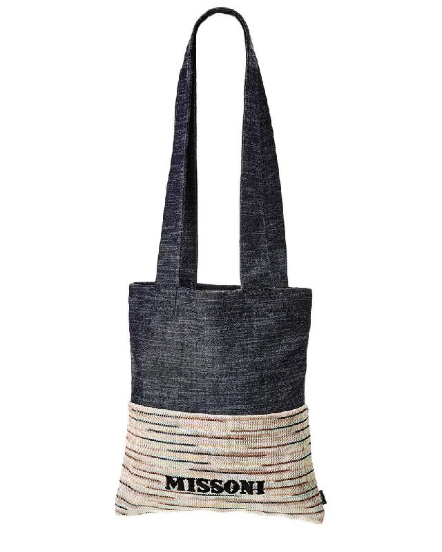 Missoni Logo Denim Tote