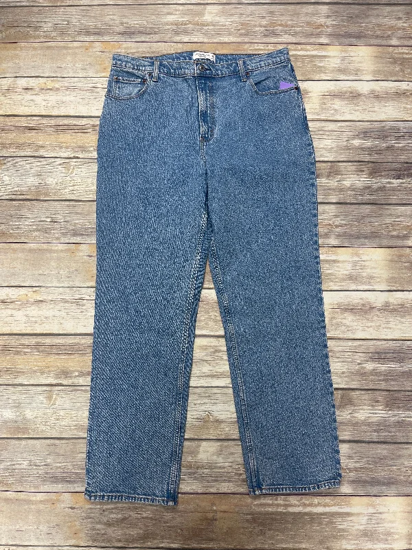 Jeans Straight By Abercrombie And Fitch In Blue Denim, Size: 12