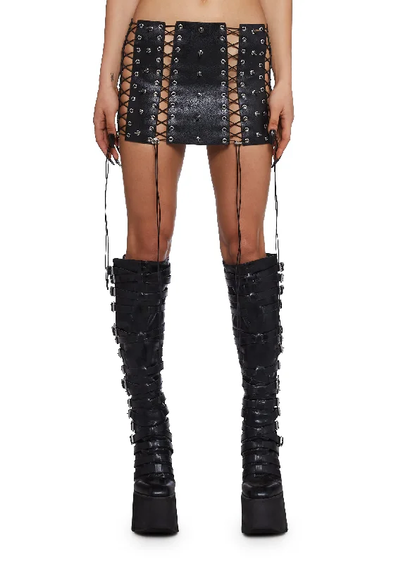 Inferno Lace-Up Mini Skirt