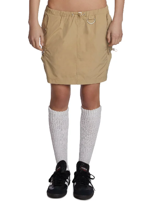 Camel Check My Status Cargo Skirt