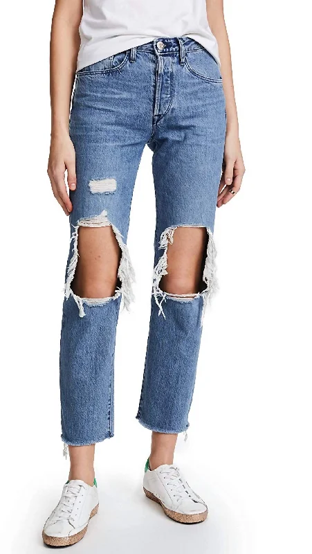 Women's W3 Higher Ground Bf Crop Jeans In Blue