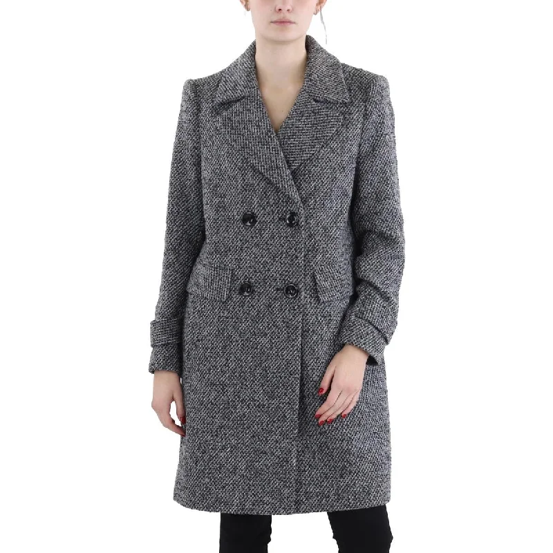 Womens Wool Blend Midi Pea Coat