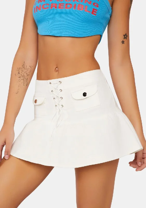 Trumpet Lace-Up Mini Skirt