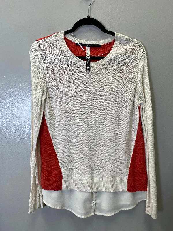 Sweater By Kensie In Cream & Orange, Size: M