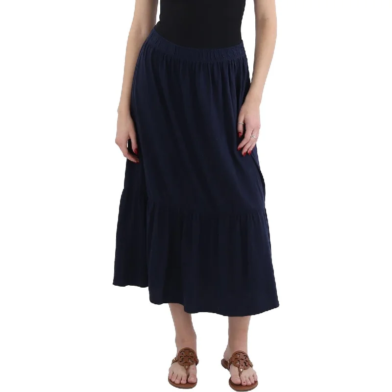 Womens Midi Tiered Midi Skirt