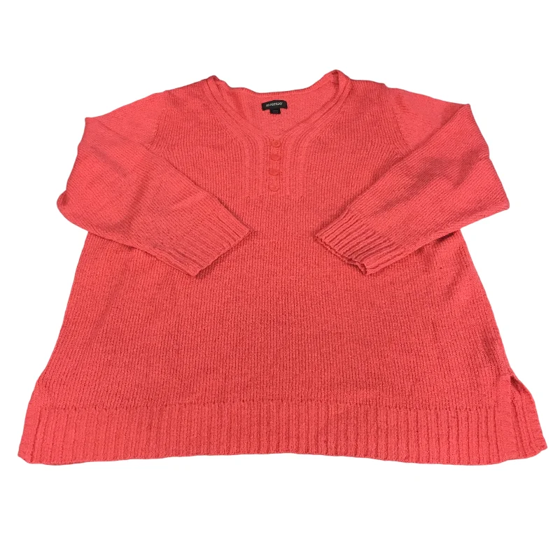 Sweater By Avenue In Coral, Size: 2x