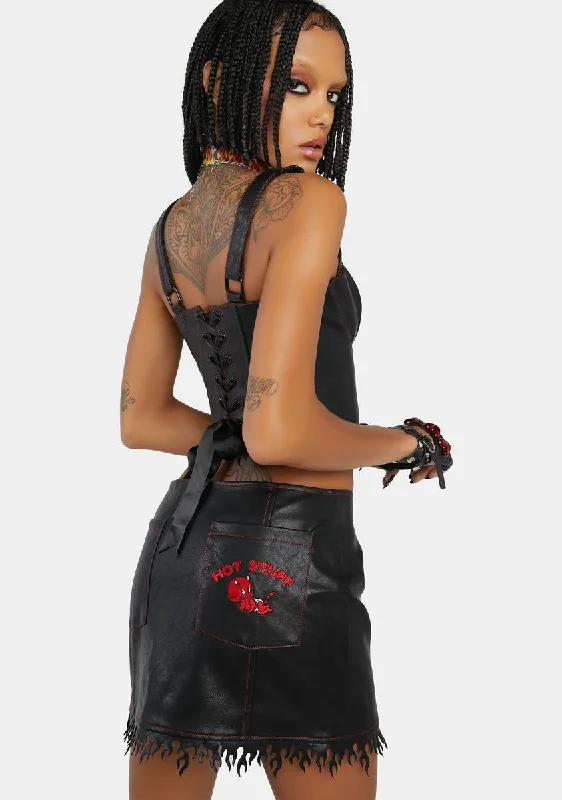 Return To Hell Vegan Leather Skirt