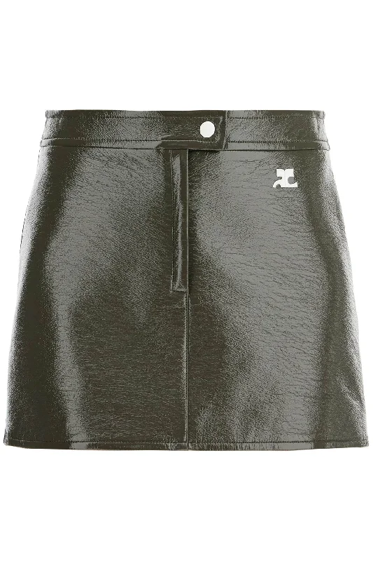 Courreges Women's Coated Cotton Mini Skirt