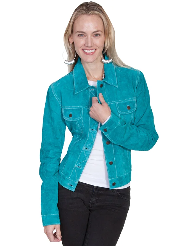 Scully Womens Turquoise Boar Suede Jacket