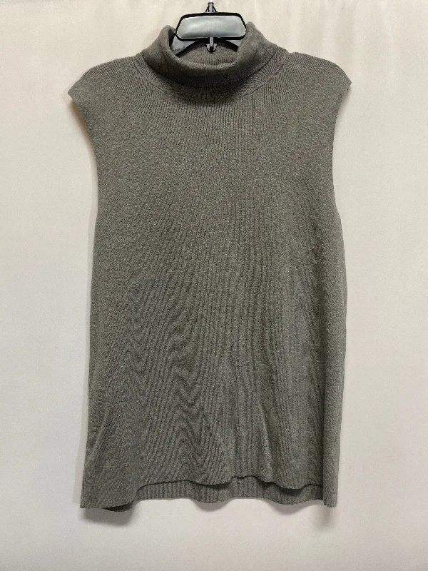 Sweater Short Sleeve By Talbots In Grey, Size: Xl