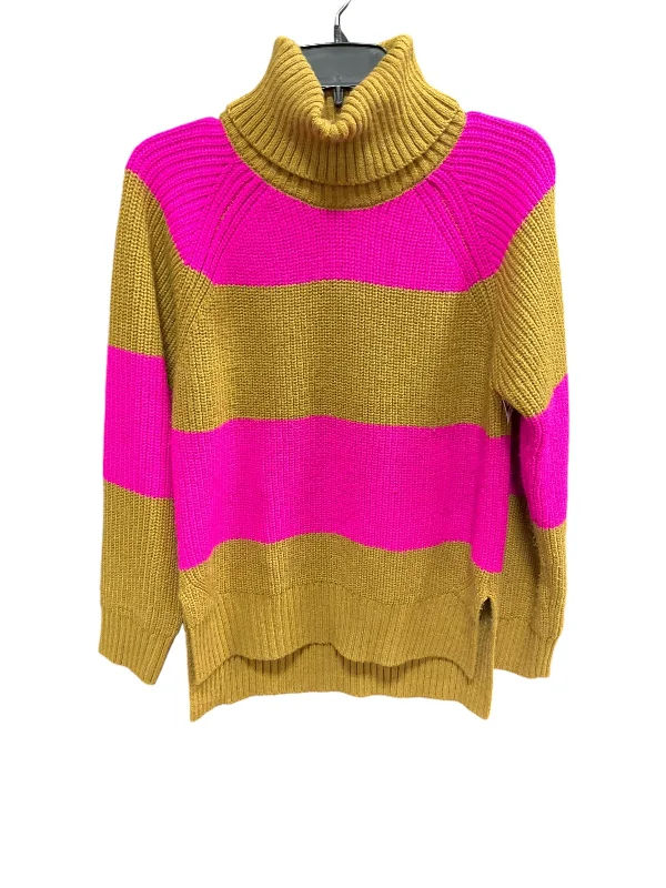 Sweater By Who What Wear In Brown & Pink, Size: S