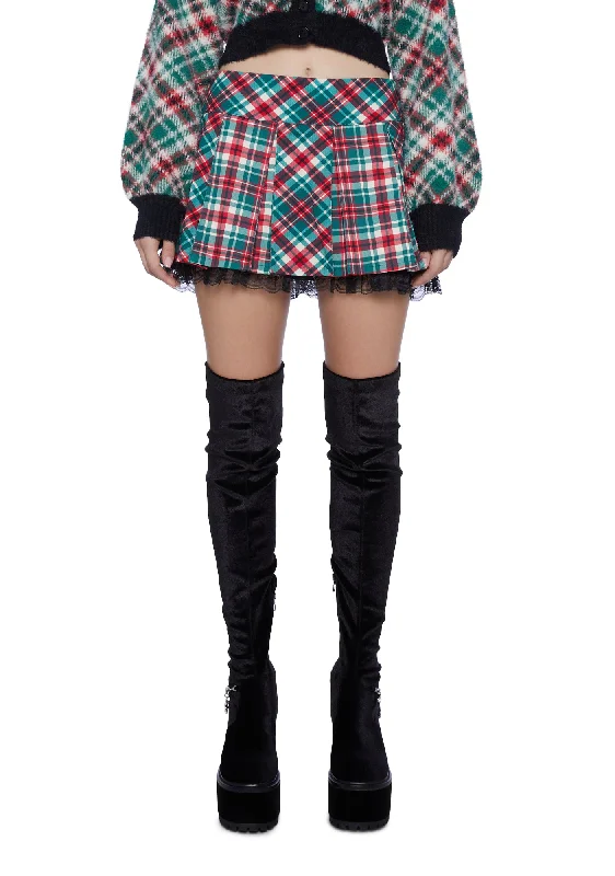 Holiday Party Plaid Mini Skirt