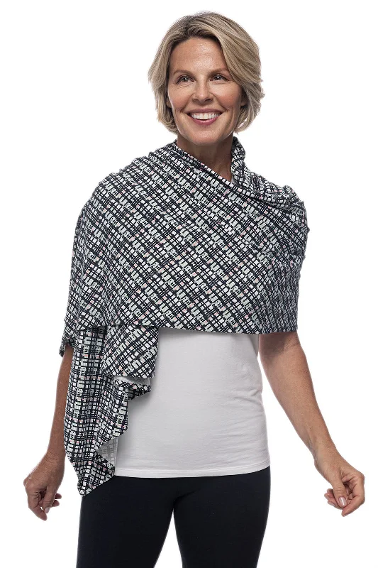 Women's Sanibel Everyday Beach Shawl | Navy Gulf Stream Stripe