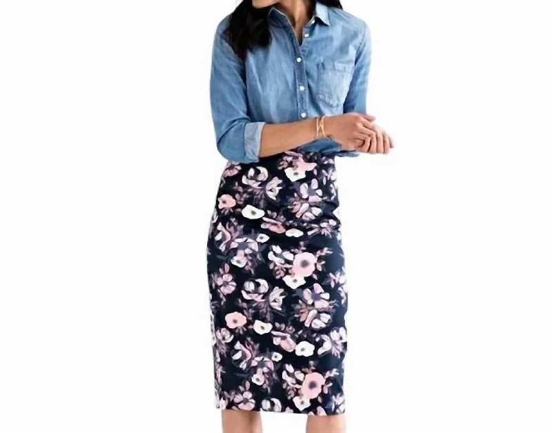 Midi Pencil Skirt In Watercolor