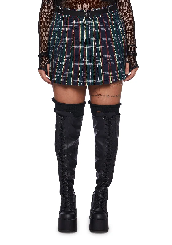 Plus Dress Code Plaid Skirt