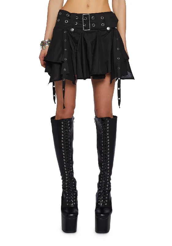 War With Nature Mini Skirt-Black