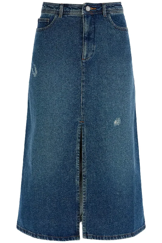 A.P.C. Women's 'Georgia blue Midi Skirt In