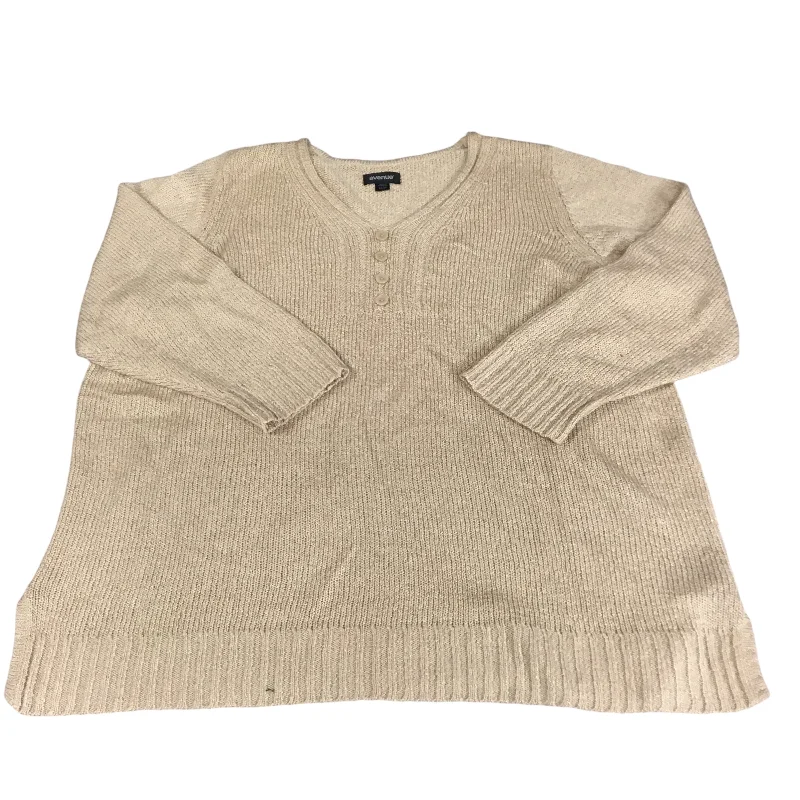 Sweater By Avenue In Tan, Size: 2x