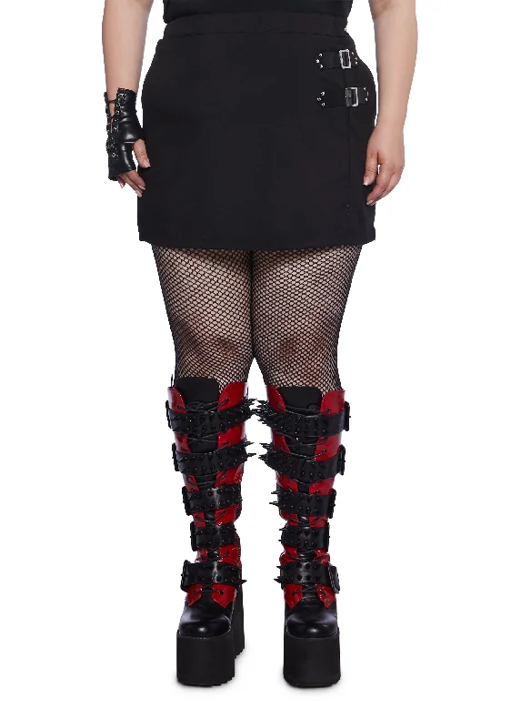 Plus Twilight Doom Mini Skirt - Black