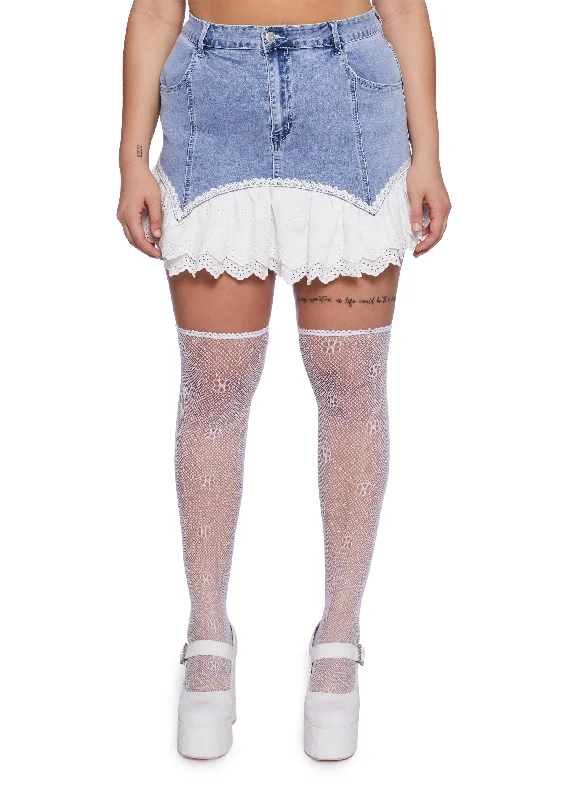 Plus Heavenly Haven Denim Mini Skirt