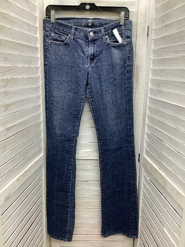 Jeans Boot Cut By 7 For All Mankind In Blue Denim, Size: 4