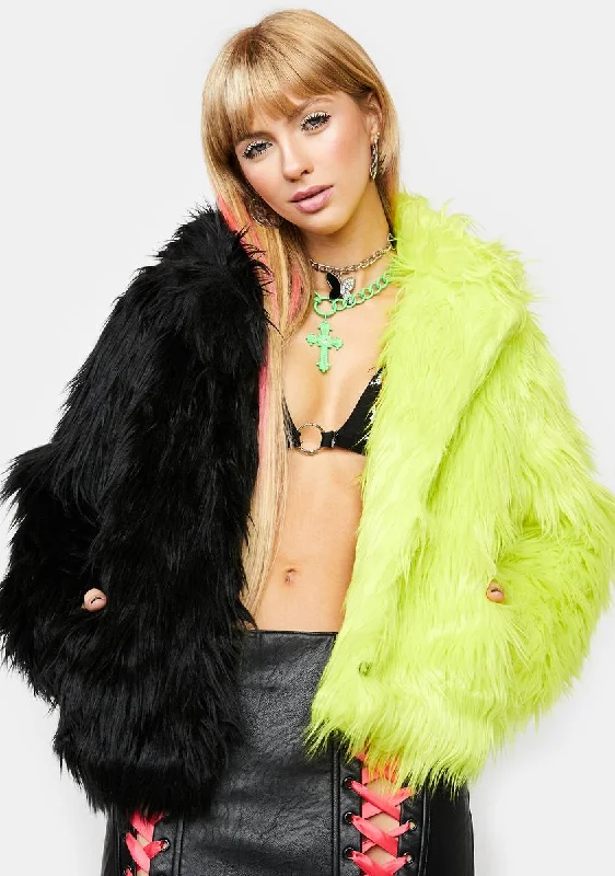 Atomic Balancing Act Faux Fur Jacket