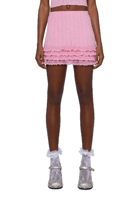 Mistletoe Moves Mini Skirt - Pink