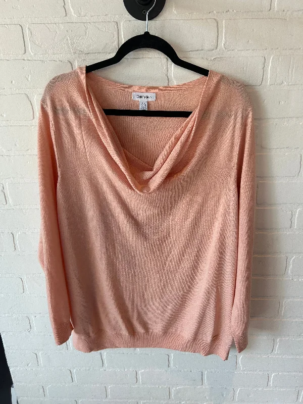 Sweater By Calvin Klein In Peach, Size: Xl