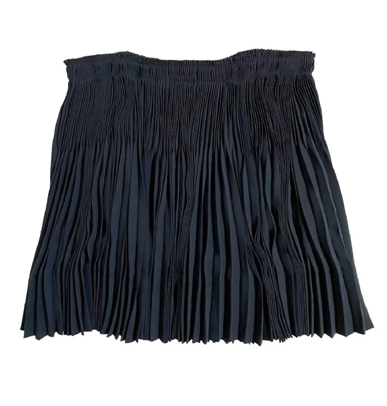 Women's Pleated Above Knee Flounce Skirt In Blue