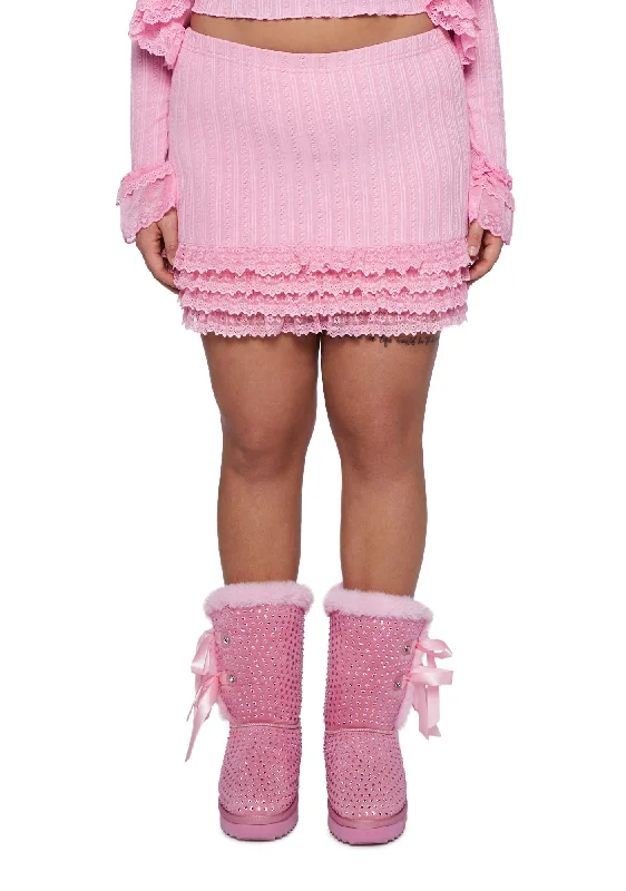 Plus Mistletoe Moves Mini Skirt - Pink