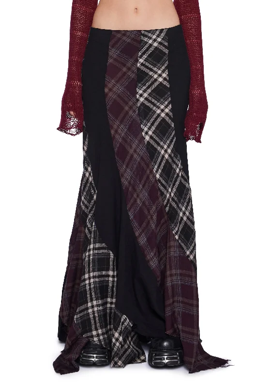 Masterpiece Moda Plaid Maxi Skirt