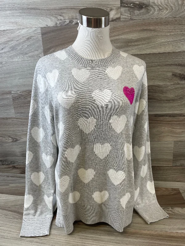 Sweater By Charter Club In Grey & White, Size: M