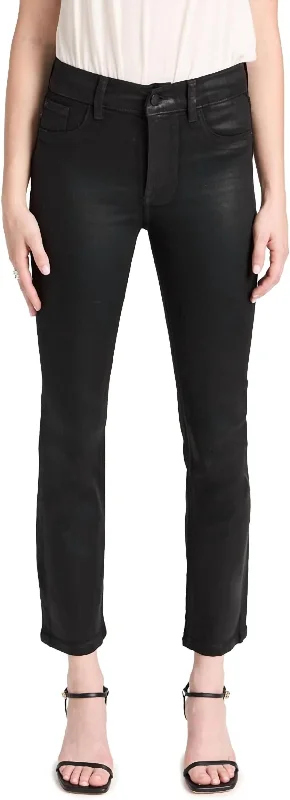 Mara Straight Mid Rise Instasculpt Ankle Jeans In Black