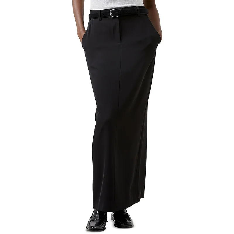 Womens Full Length Solid Maxi Skirt