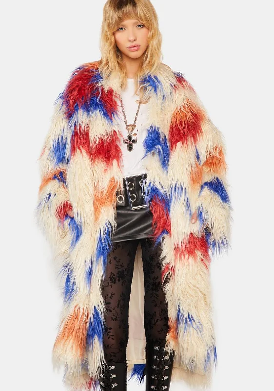 Kat Multi Faux Fur Coat