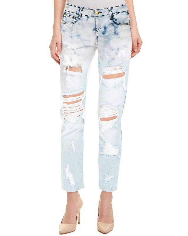 Women Bleached Bailey Distressed Ripped Skinny Fit Jeans In Light Blue