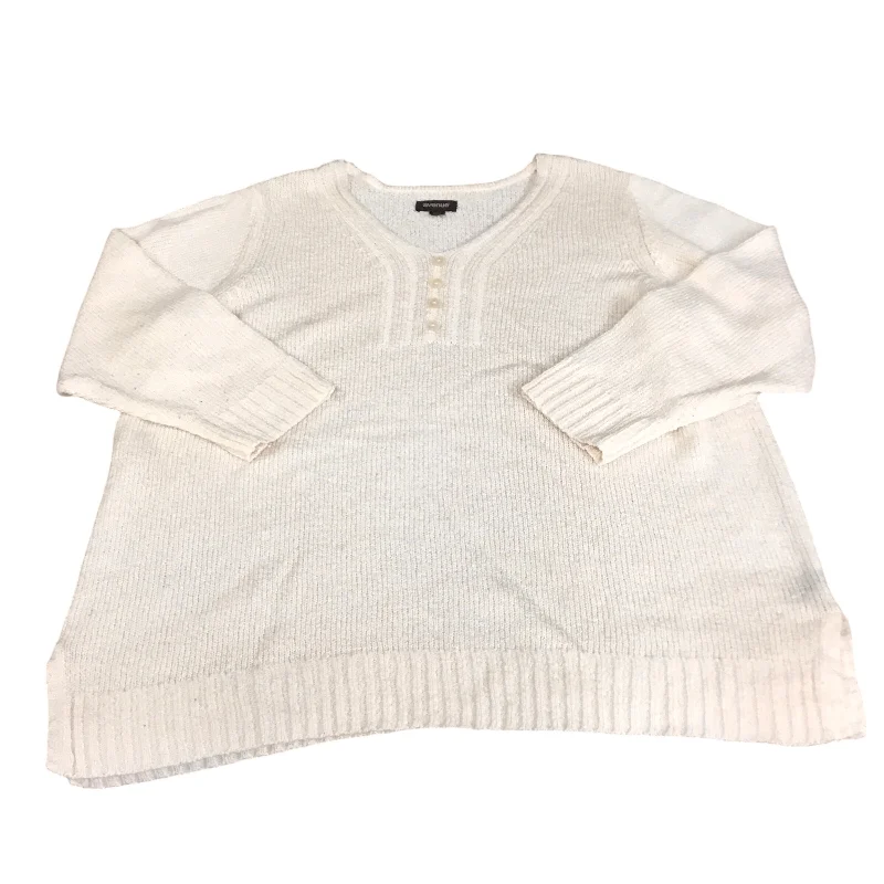 Sweater By Avenue In Cream, Size: 2x