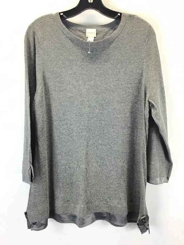 Sweater By Chicos In Grey, Size: Xl