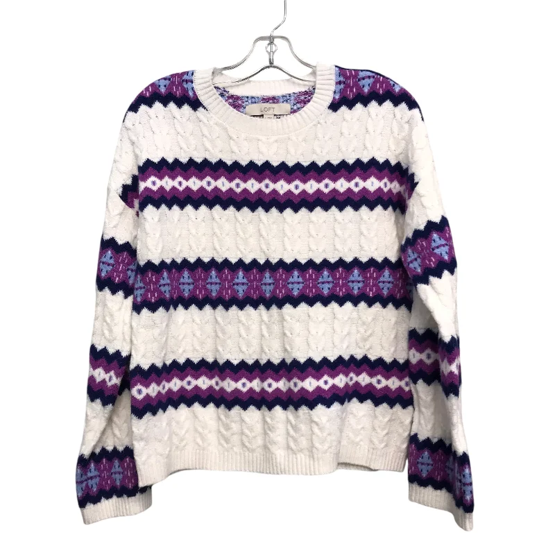 Sweater By Loft In Purple & White, Size:S