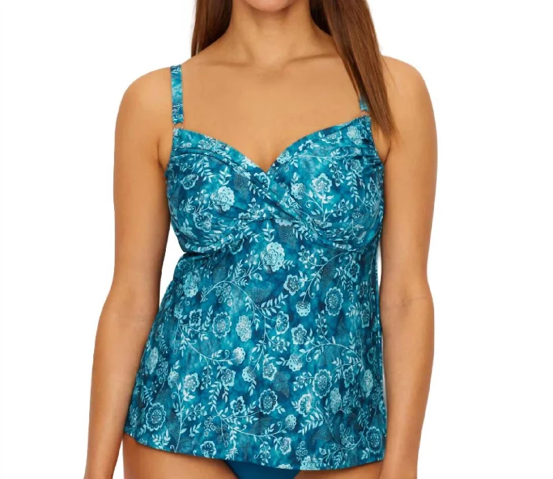 Crossroads D-Cup Tankini In Ocean Mist