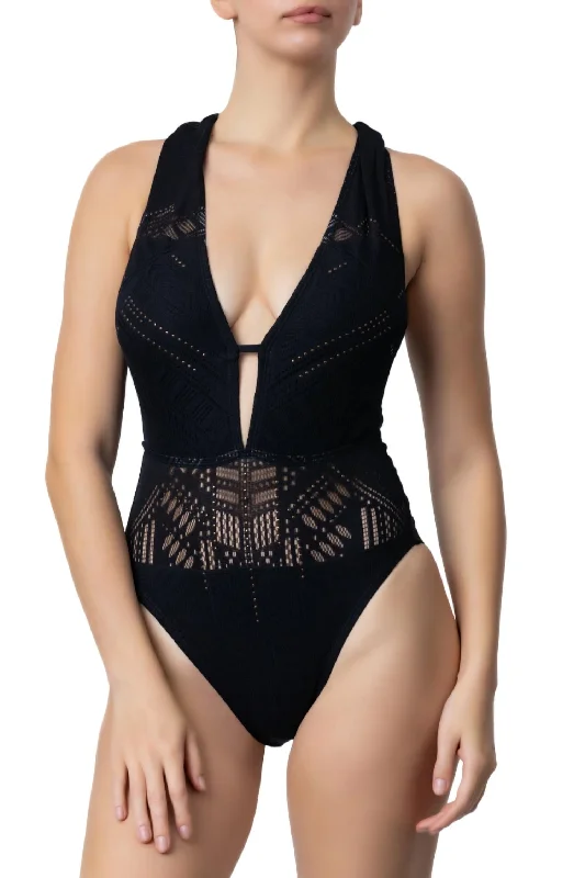 See You Swoon Plunge One Piece In Black