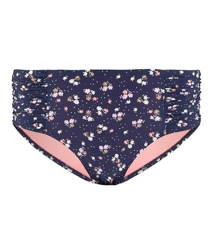 Remix Ruched Side Retro Bottom In Indigo