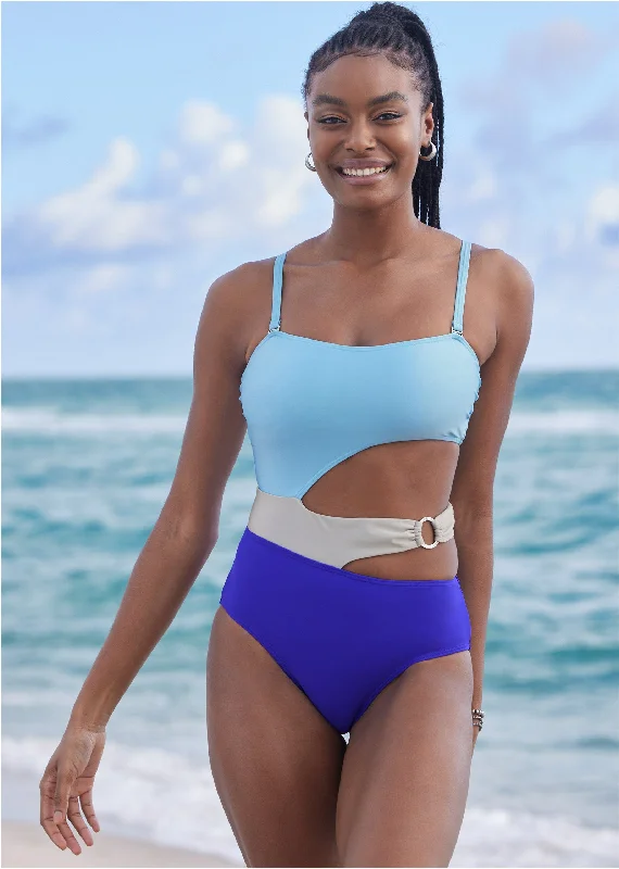 Ring Bandeau One-Piece - Ocean Sunset