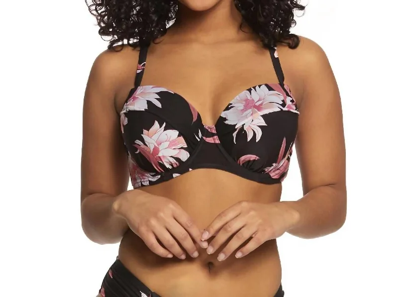 Desert Flower Dd Bustier Bikini Top In Black