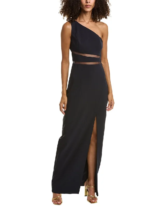 Liv Foster One-Shoulder Crepe Gown