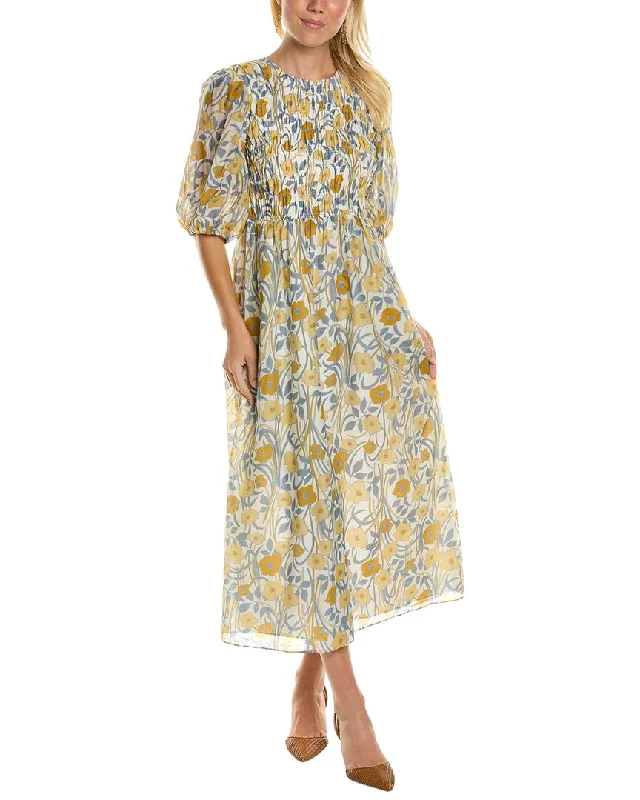 Rebecca Taylor Daphne Fleur Silk-Blend Dress