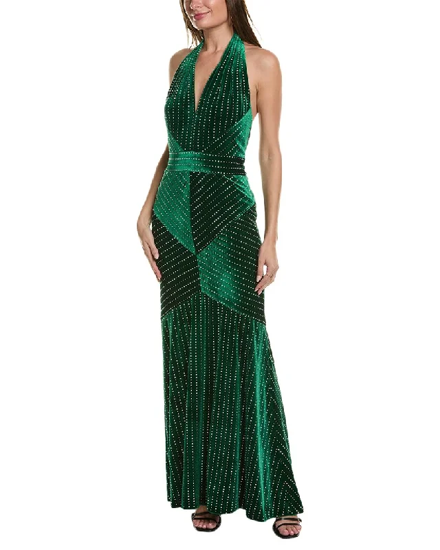 Tadashi Shoji Velvet Rhinestone Gown