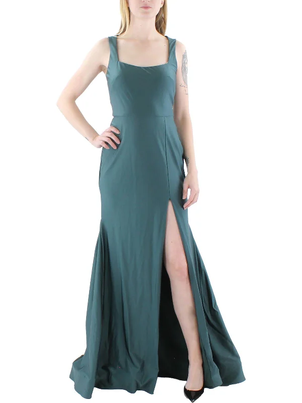 Womens Satin Mermaid Evening Dress