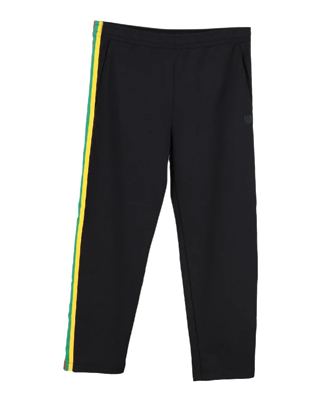 Acne Studios Norwich Face Track Pants in Black Polyester